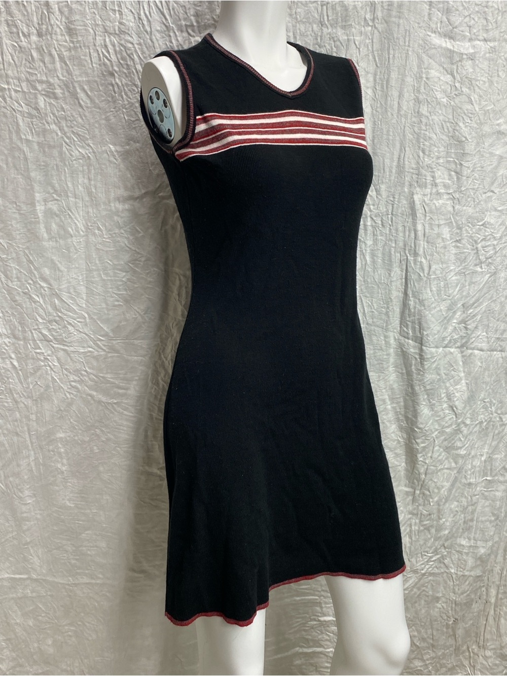 Vintage 90s Jonathan Martin Black Sleeveless Knit Dress